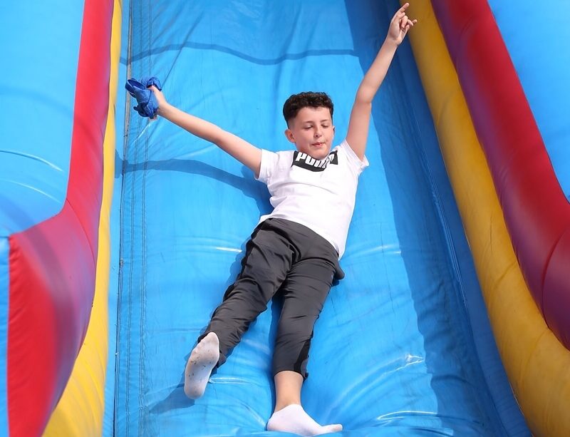 Kid having fun in a summer camp