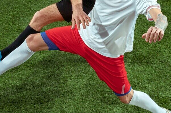 Playing a game of 5-a-side football