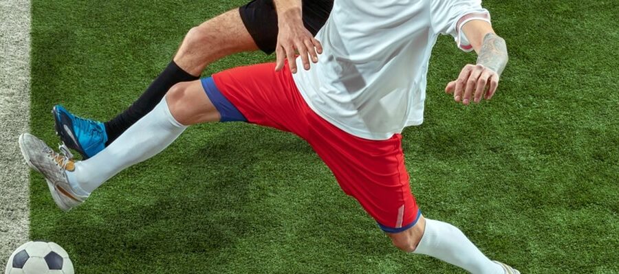 Playing a game of 5-a-side football